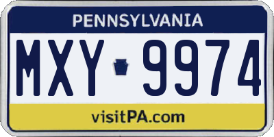 PA license plate MXY9974