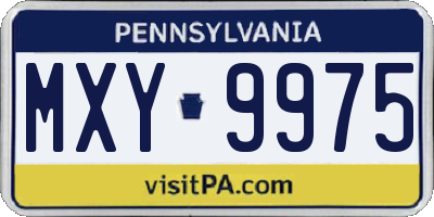PA license plate MXY9975