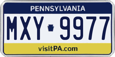 PA license plate MXY9977