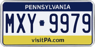 PA license plate MXY9979