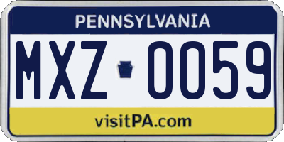 PA license plate MXZ0059