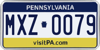 PA license plate MXZ0079