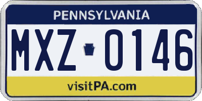 PA license plate MXZ0146