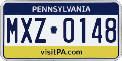 PA license plate MXZ0148