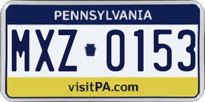 PA license plate MXZ0153