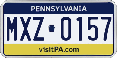 PA license plate MXZ0157