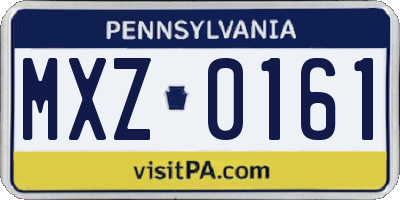 PA license plate MXZ0161