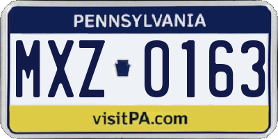PA license plate MXZ0163