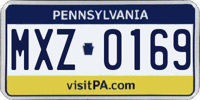 PA license plate MXZ0169