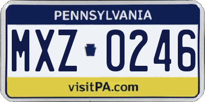 PA license plate MXZ0246