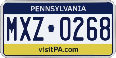 PA license plate MXZ0268