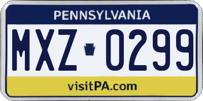 PA license plate MXZ0299