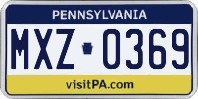 PA license plate MXZ0369