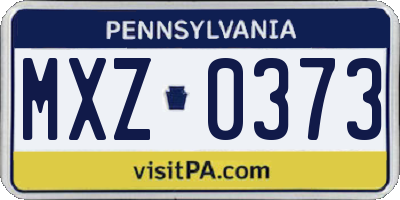 PA license plate MXZ0373