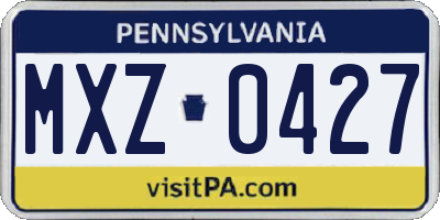 PA license plate MXZ0427