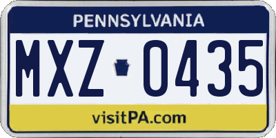 PA license plate MXZ0435