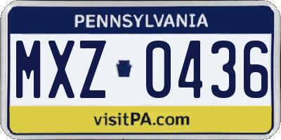 PA license plate MXZ0436