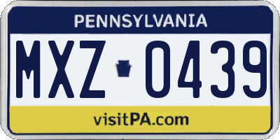 PA license plate MXZ0439