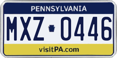 PA license plate MXZ0446
