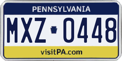 PA license plate MXZ0448