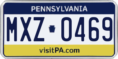 PA license plate MXZ0469
