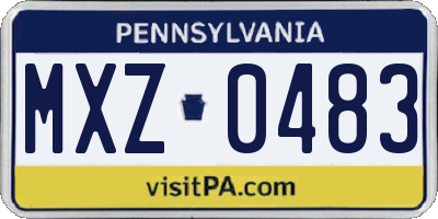 PA license plate MXZ0483