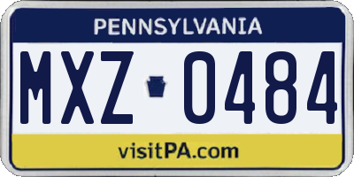 PA license plate MXZ0484