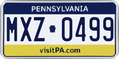 PA license plate MXZ0499