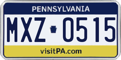 PA license plate MXZ0515
