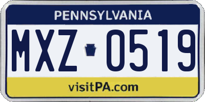 PA license plate MXZ0519
