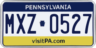 PA license plate MXZ0527