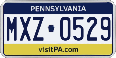 PA license plate MXZ0529