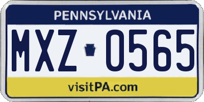 PA license plate MXZ0565