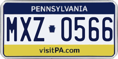 PA license plate MXZ0566