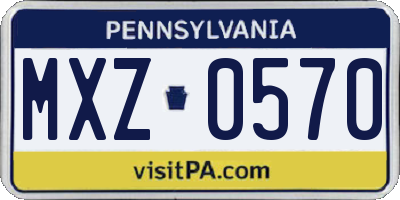 PA license plate MXZ0570