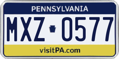 PA license plate MXZ0577