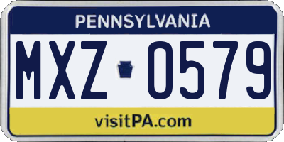 PA license plate MXZ0579