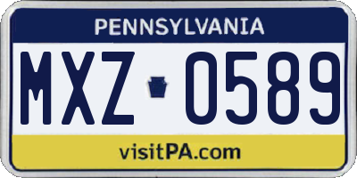 PA license plate MXZ0589