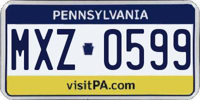 PA license plate MXZ0599