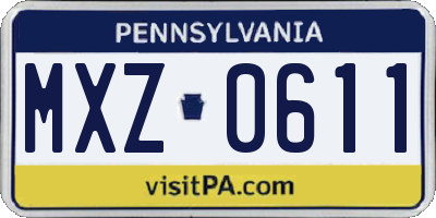 PA license plate MXZ0611