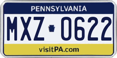 PA license plate MXZ0622