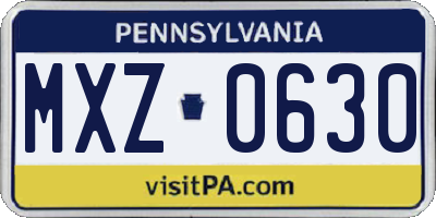 PA license plate MXZ0630
