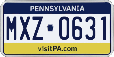 PA license plate MXZ0631