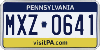 PA license plate MXZ0641