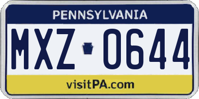 PA license plate MXZ0644