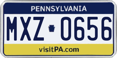 PA license plate MXZ0656