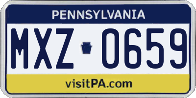 PA license plate MXZ0659