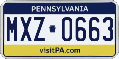 PA license plate MXZ0663