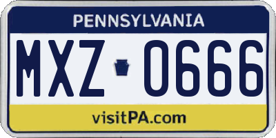 PA license plate MXZ0666