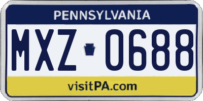 PA license plate MXZ0688